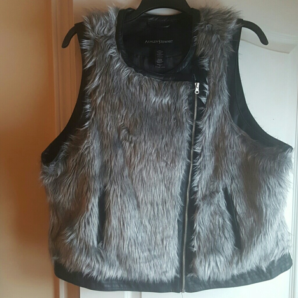 Grey fur vest
